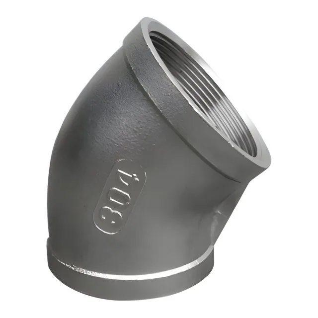 Codo 45° roscado inoxidable 304 (150 lb)